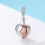Zawieszka Typu Pandora Dwutonową Klucz w otwartym sercu - SCC844