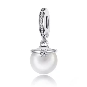 Zawieszka Typu Pandora Eleganckie Perły - SCC137