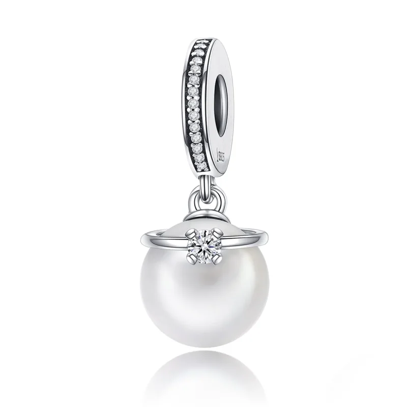 (zdjęcie do) Zawieszka Typu Pandora Eleganckie Perły - SCC137 - Wyświetl 2