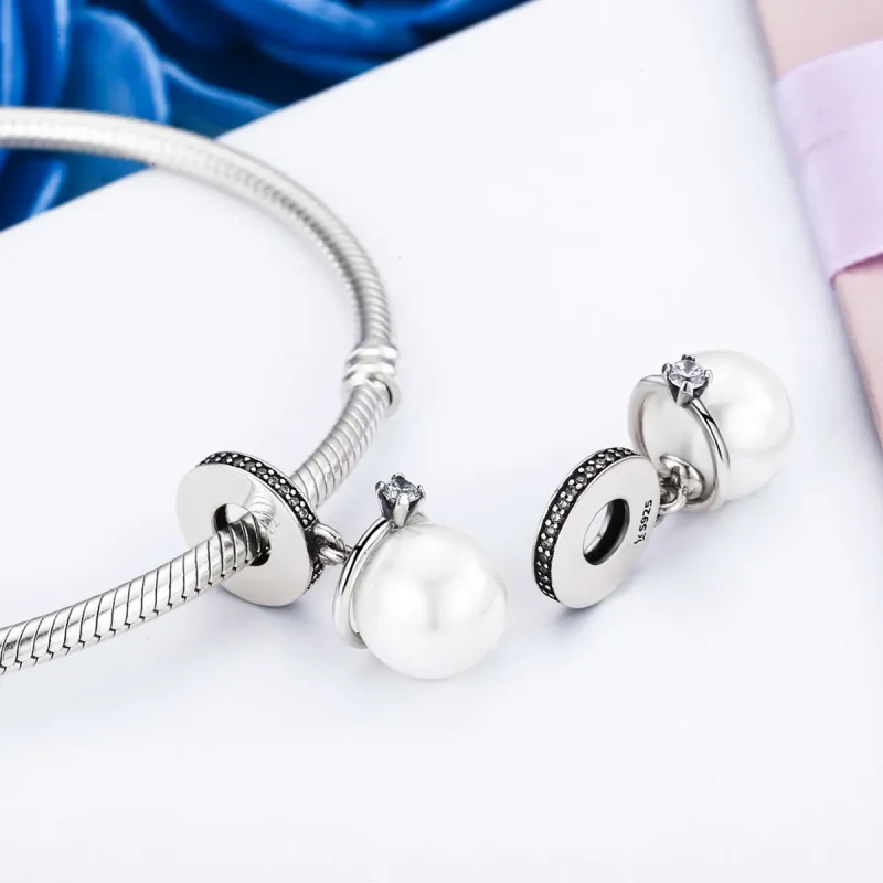 (zdjęcie do) Zawieszka Typu Pandora Eleganckie Perły - SCC137 - Wyświetl 4