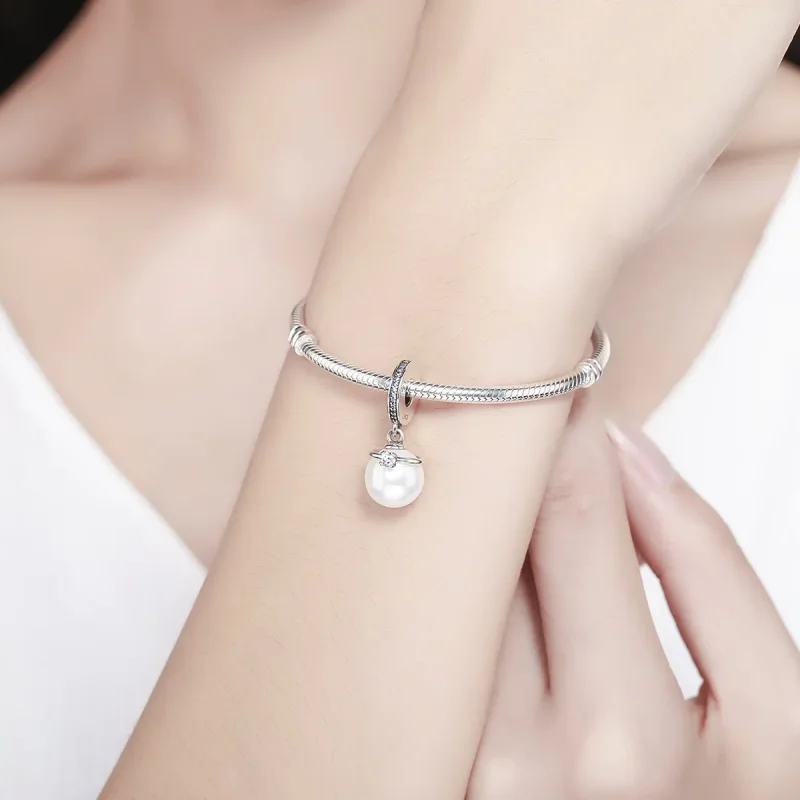 (zdjęcie do) Zawieszka Typu Pandora Eleganckie Perły - SCC137 - Wyświetl 7