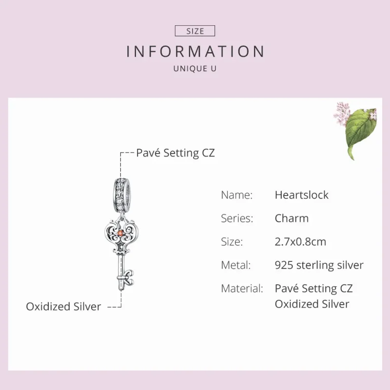 (zdjęcie do) Zawieszka Typu Pandora Heartslock - BSC092 - Wyświetl 6