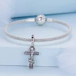 Zawieszka Typu Pandora Jezus Krzyż - BSC668