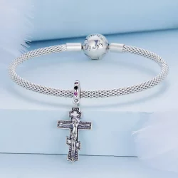 Zawieszka Typu Pandora Jezus Krzyż - BSC668