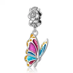 Zawieszka Typu Pandora kolorowy motyl - SCC2216