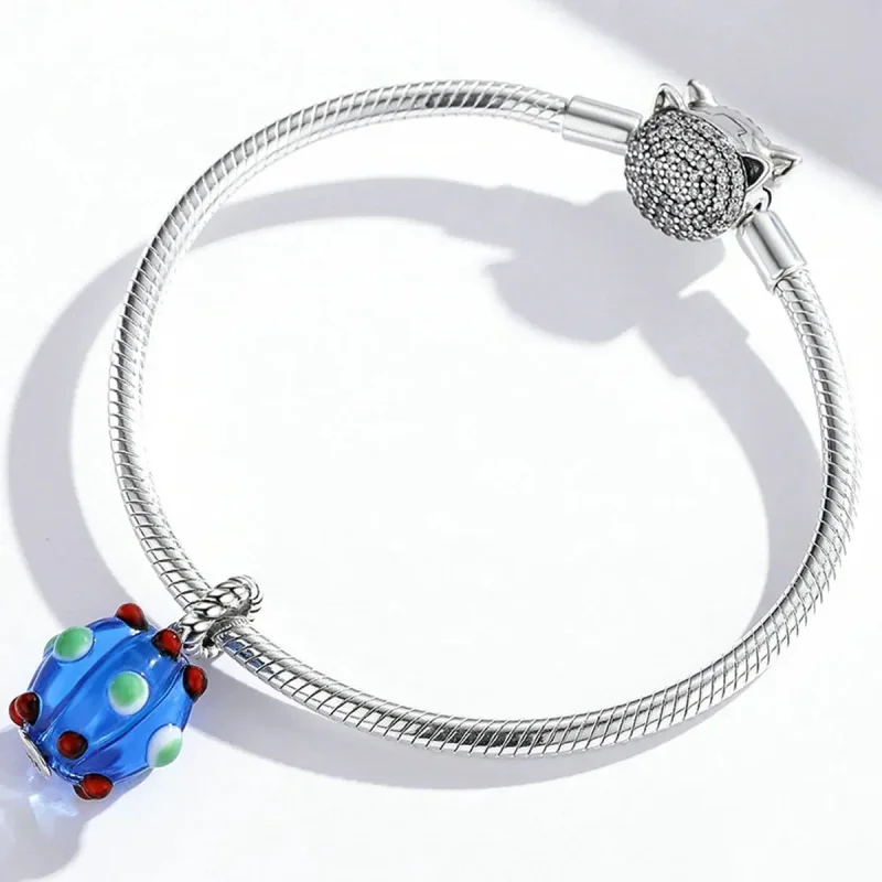 (zdjęcie do) Zawieszka Typu Pandora Koraliki szklane Royal Blue - SCC1968 - Wyświetl 3