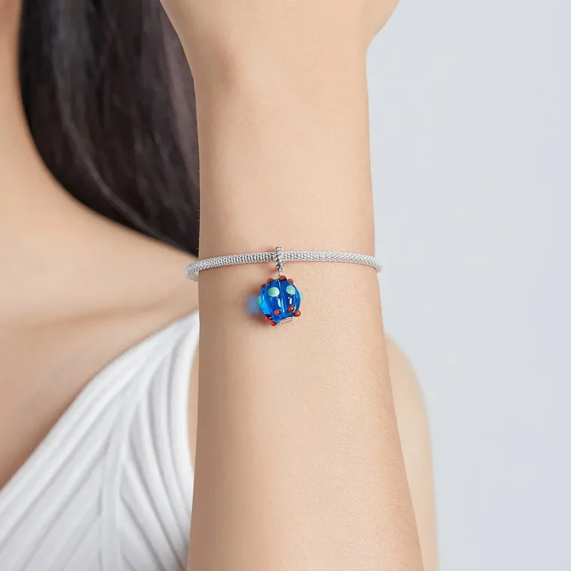 (zdjęcie do) Zawieszka Typu Pandora Koraliki szklane Royal Blue - SCC1968 - Wyświetl 5