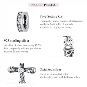 Zawieszka Typu Pandora Krzyż Vintage - BSC313