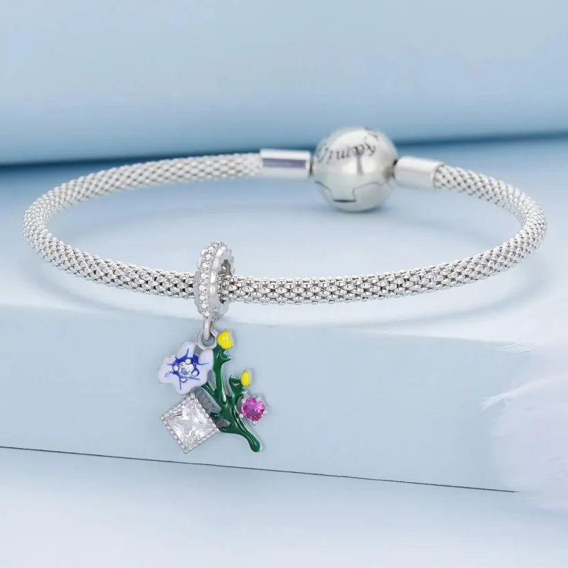 (zdjęcie do) Zawieszka Typu Pandora Kwiaty - BSC645 - Wyświetl 3