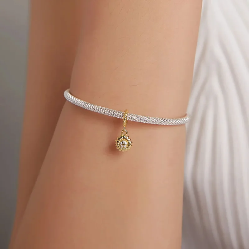 (zdjęcie do) Zawieszka Typu Pandora Lśniący Słoneczny Kwiat - BSX002-L - Wyświetl 5