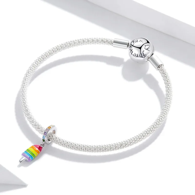 (zdjęcie do) Zawieszka Typu Pandora Lody Tęczowe - BSC351 - Wyświetl 2