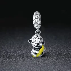 Zawieszka Typu Pandora Małpa Trzyma Banana - SCC520