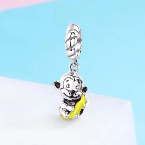 Zawieszka Typu Pandora Małpa Trzyma Banana - SCC520