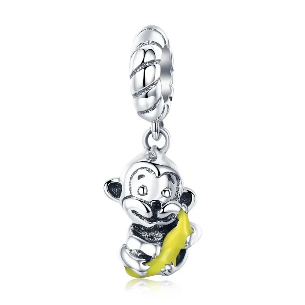 Zawieszka Typu Pandora Małpa Trzyma Banana - SCC520