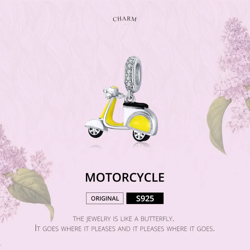 (zdjęcie do) Zawieszka Typu Pandora Motocykl - BSC136 - Wyświetl 6