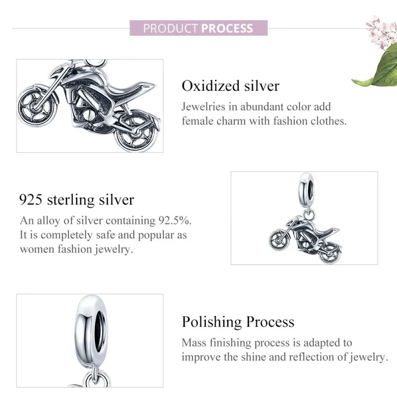 (zdjęcie do) Zawieszka Typu Pandora Motocykl - SCC1712 - Wyświetl 7