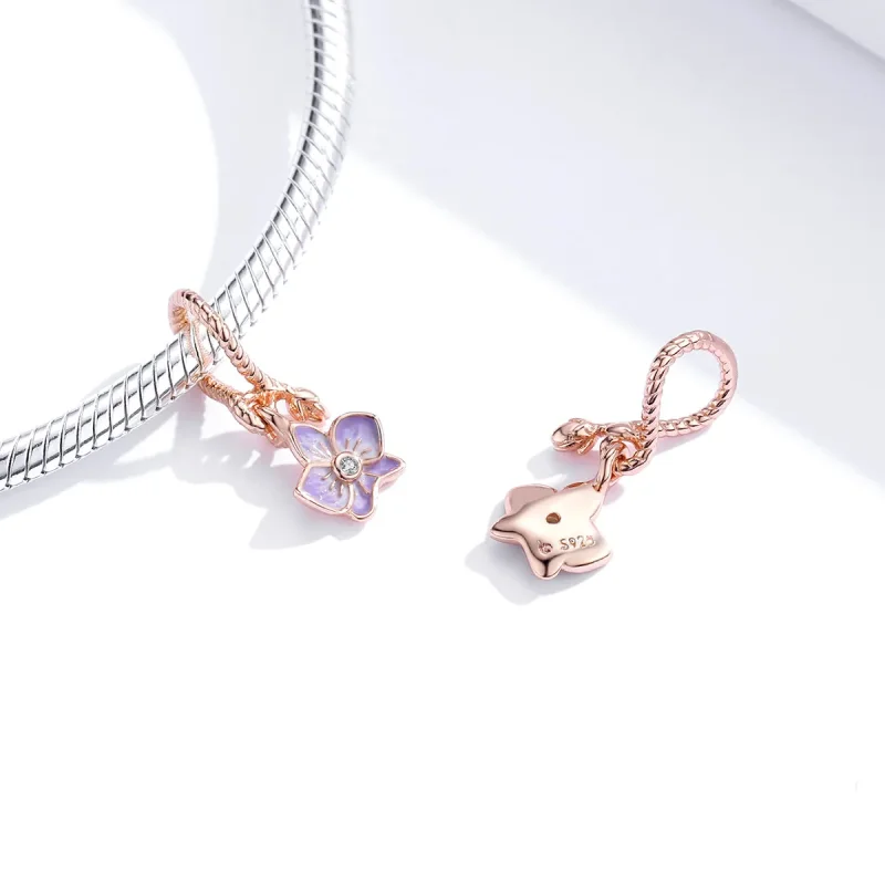 (zdjęcie do) Zawieszka Typu Pandora Orchidea - BSC287 - Wyświetl 3