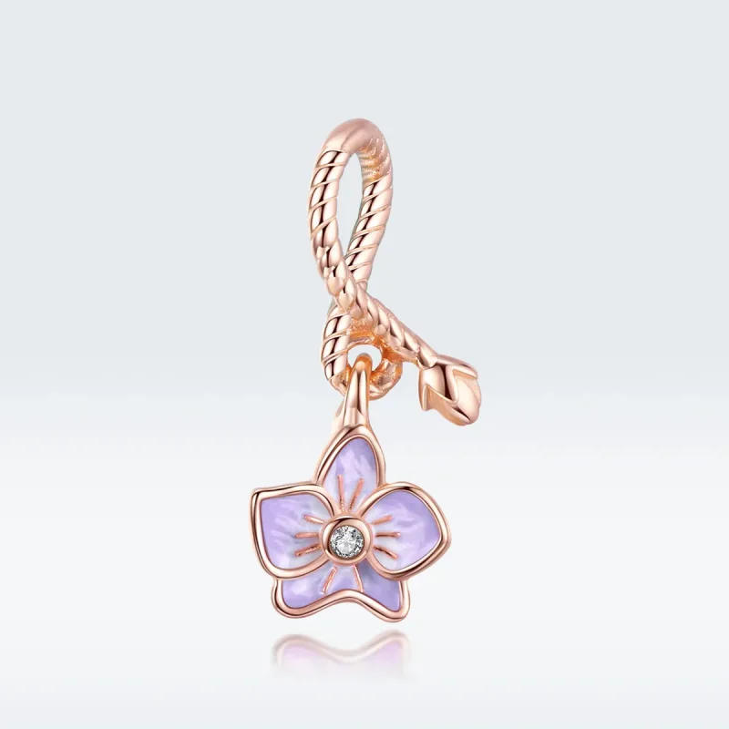 (zdjęcie do) Zawieszka Typu Pandora Orchidea - BSC287 - Wyświetl 5
