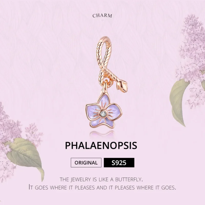 (zdjęcie do) Zawieszka Typu Pandora Orchidea - BSC287 - Wyświetl 6