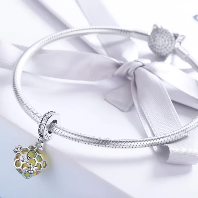 (zdjęcie do) Zawieszka Typu Pandora Plaster miodu - SCC879 - Wyświetl 3