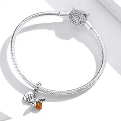 Zawieszka Typu Pandora Pszczoły i serca - BSC495