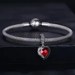 Zawieszka Typu Pandora Serce róż - SCC2406