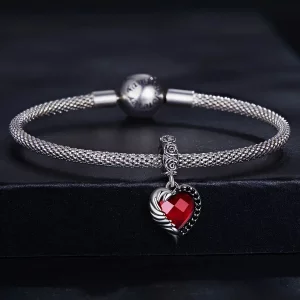 Zawieszka Typu Pandora Serce róż - SCC2406