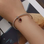 Zawieszka Typu Pandora Serce róż - SCC2406