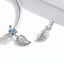 Zawieszka Typu Pandora stylowe liście - BSC455