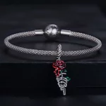 Zawieszka Typu Pandora Szkarłatna Róża - SCC2404