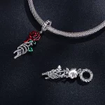 Zawieszka Typu Pandora Szkarłatna Róża - SCC2404