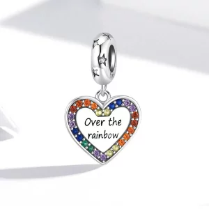 Zawieszka Typu Pandora tęczowe serce - SCC2146