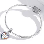 Zawieszka Typu Pandora tęczowe serce - SCC2146