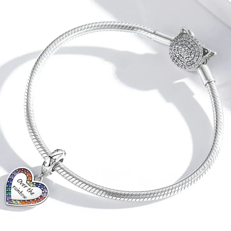 (zdjęcie do) Zawieszka Typu Pandora tęczowe serce - SCC2146 - Wyświetl 3