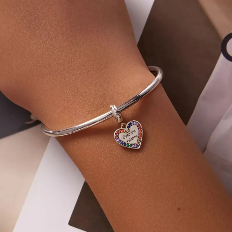 (zdjęcie do) Zawieszka Typu Pandora tęczowe serce - SCC2146 - Wyświetl 5
