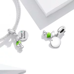 Zawieszka Typu Pandora Urodzinowy Miś - BSC560