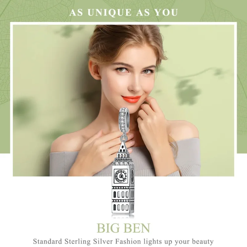 (zdjęcie do) Zawieszka Typu Pandora Wielka Brytania Big Ben - SCC868 - Wyświetl 6