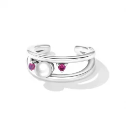 Klips na ucho Exquisite Shell Pearl Double Layer - SCE1431