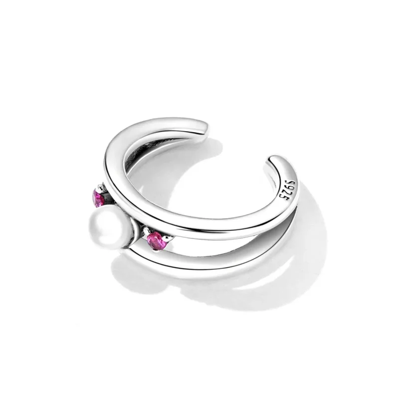 (zdjęcie do) Klips na ucho Exquisite Shell Pearl Double Layer - SCE1431 - Wyświetl 3