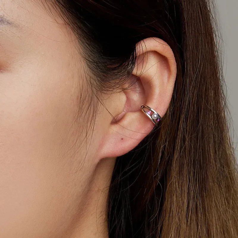 (zdjęcie do) Klips na ucho Exquisite Shell Pearl Double Layer - SCE1431 - Wyświetl 5