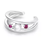 Klips na ucho Exquisite Shell Pearl Double Layer - SCE1431