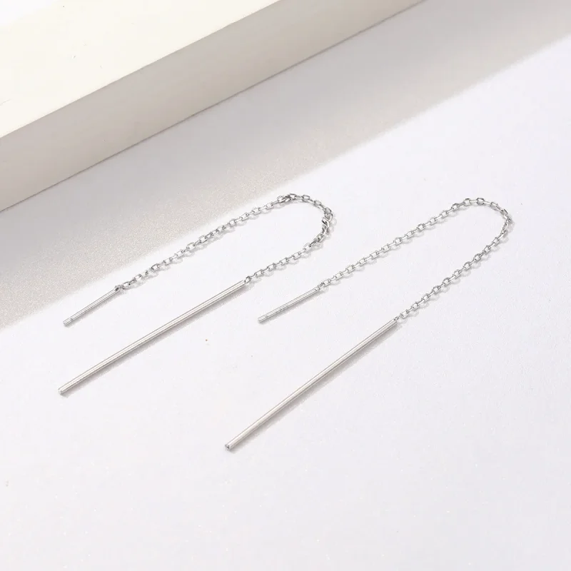 (zdjęcie do) Kolczyk wiszący Typu Pandora Elegancka linia - SCE490 - Wyświetl 2