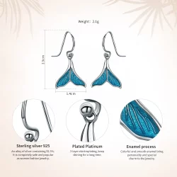 Kolczyk wiszący Typu Pandora Fishtail - SCE065