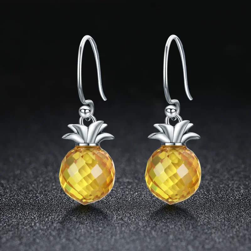 (zdjęcie do) Kolczyk wiszący Typu Pandora Świeży ananas - SCE265 - Wyświetl 3