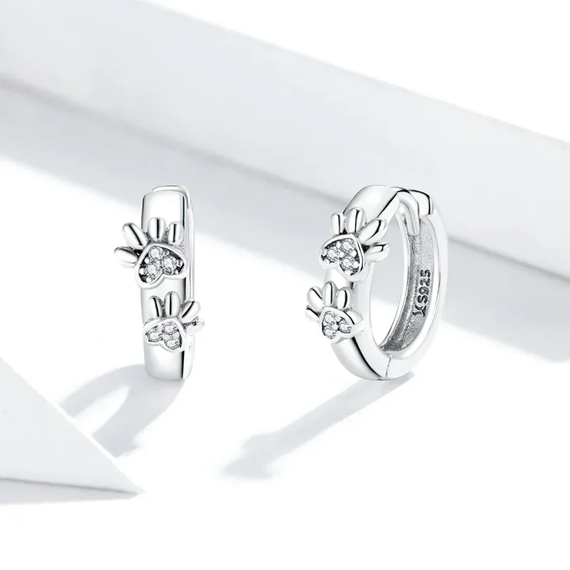 (zdjęcie do) Kolczyki koła Typu Pandora Ładny odcisk łapy - SCE938 - Wyświetl 2