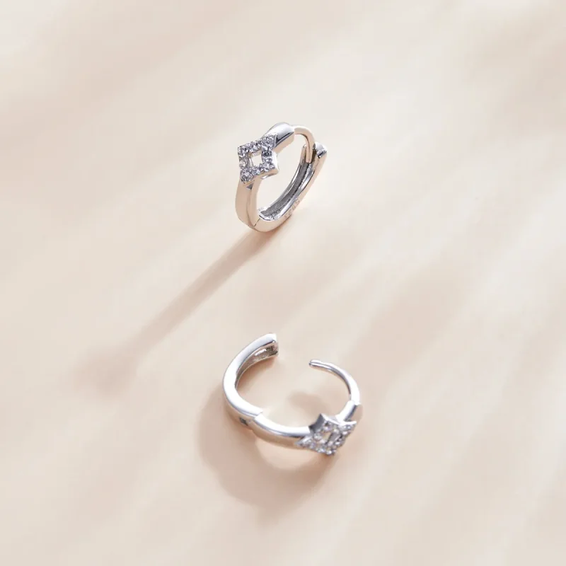 (zdjęcie do) Kolczyki koła Typu Pandora Błyszczący Diament - SCE1048 - Wyświetl 2