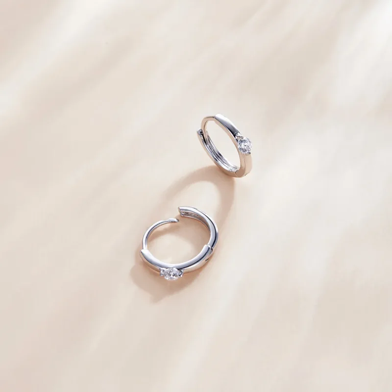 (zdjęcie do) Kolczyki koła Typu Pandora Błyszczący Diament - SCE1050-A - Wyświetl 3