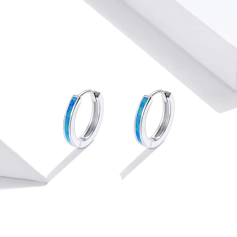 (zdjęcie do) Kolczyki koła Typu Pandora Opal - SCE992 - Wyświetl 2