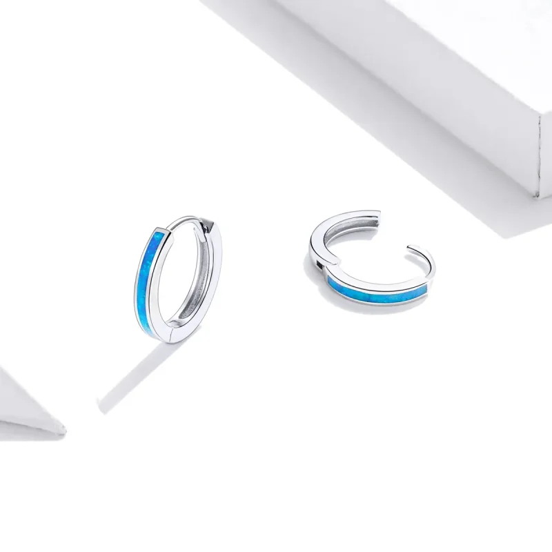 (zdjęcie do) Kolczyki koła Typu Pandora Opal - SCE992 - Wyświetl 4