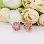 Kolczyki Pandora Rose, Różowy I Fioletowy Kryształ